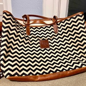 Barrington St. Anne Tote black and cream chevron